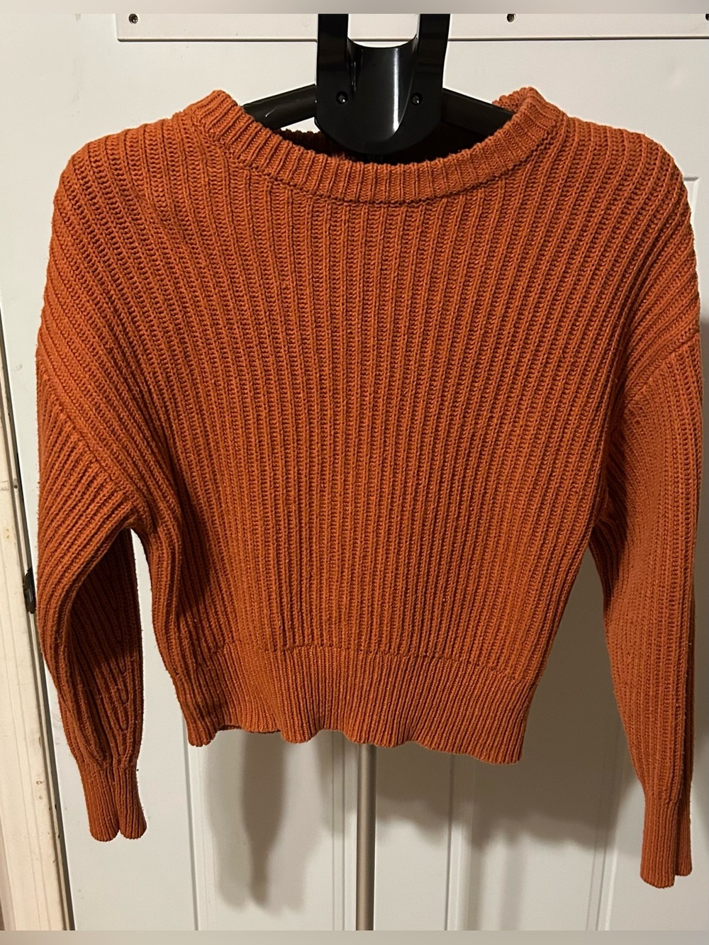New Day Rust Orange Ribbed Knit Sweater - Women